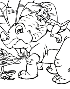 Die klein dinosaurus Online Coloring